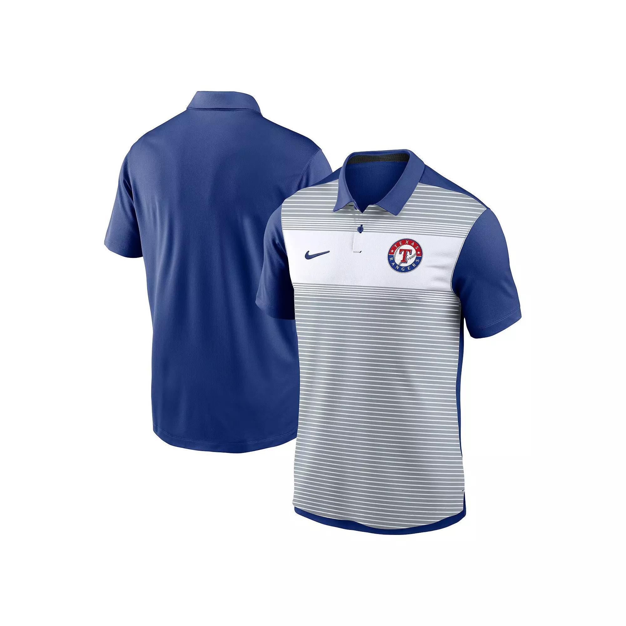 Men's Nike White/Navy Seattle Mariners Vapor Striped Performance Polo, Size: XXL Product Image