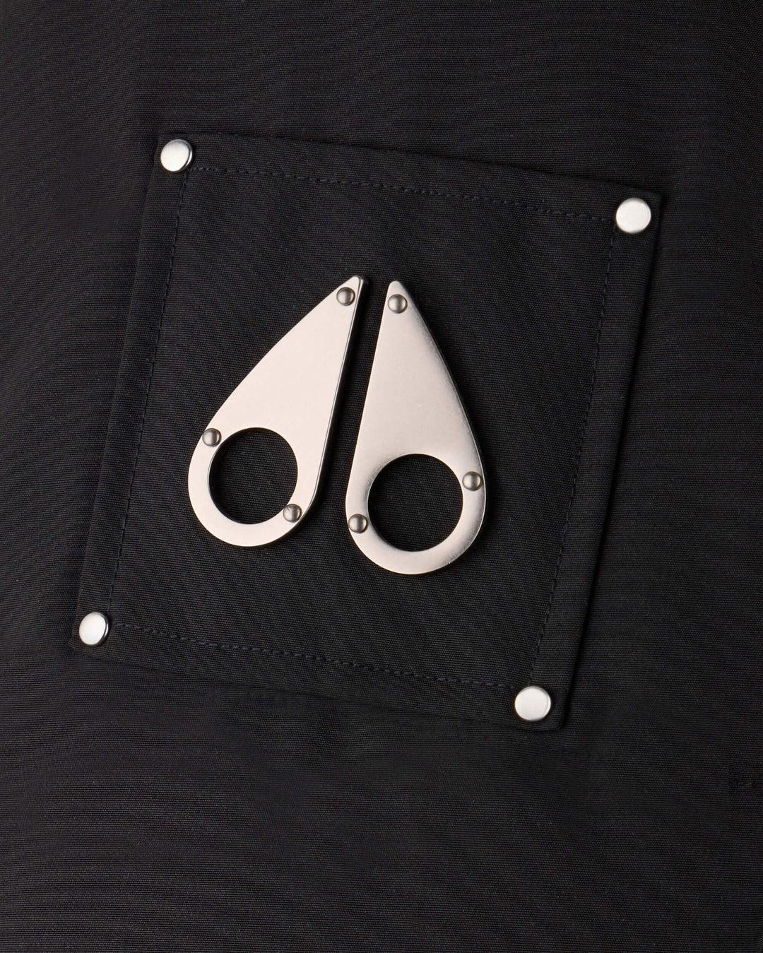 Moose Knuckles Womens Debbie Bomber in Black with Black Shearling Product Image