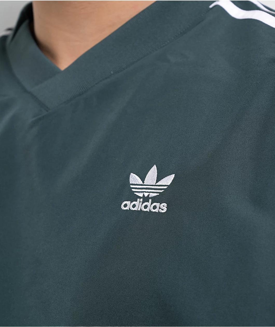 adidas Adicolor Woven Mineral Green Crewneck Windbreaker Jacket Product Image