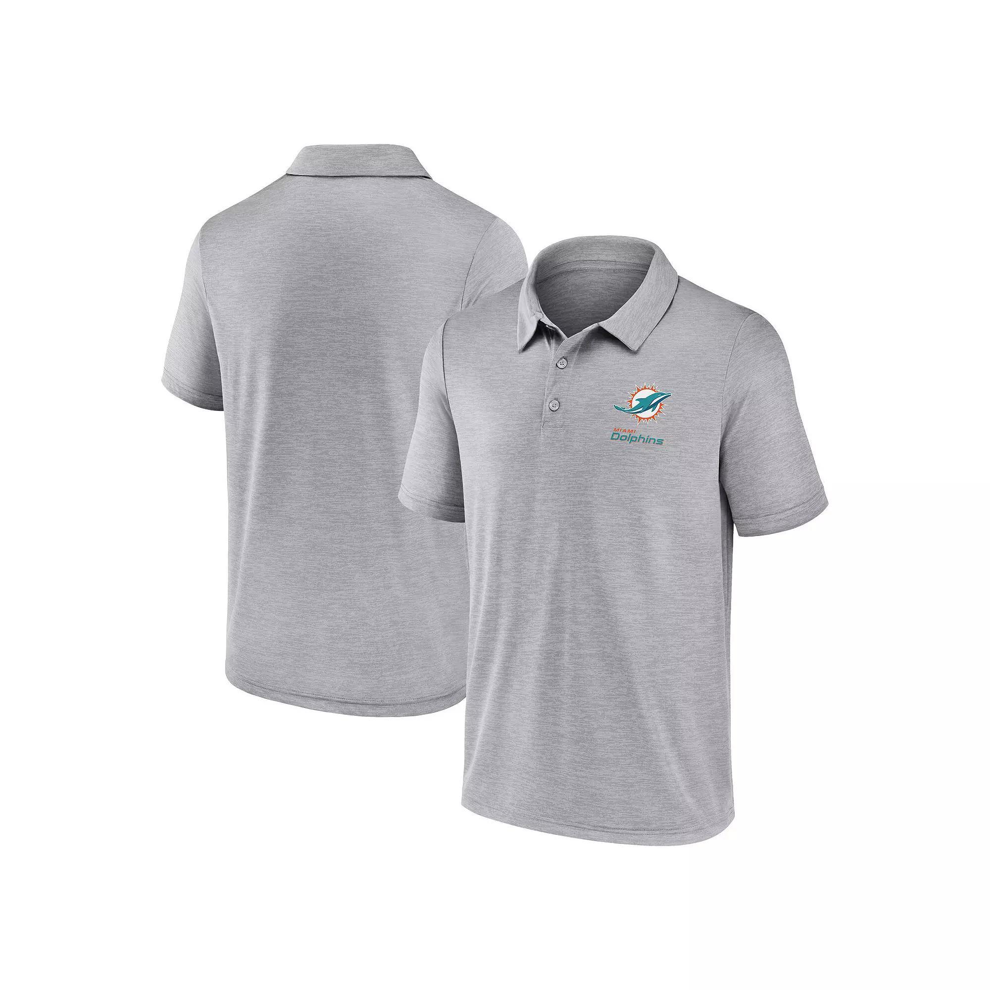 Men's Fanatics Gray Miami Dolphins Making Waves Polo, Size: 5XL, Grey Product Image