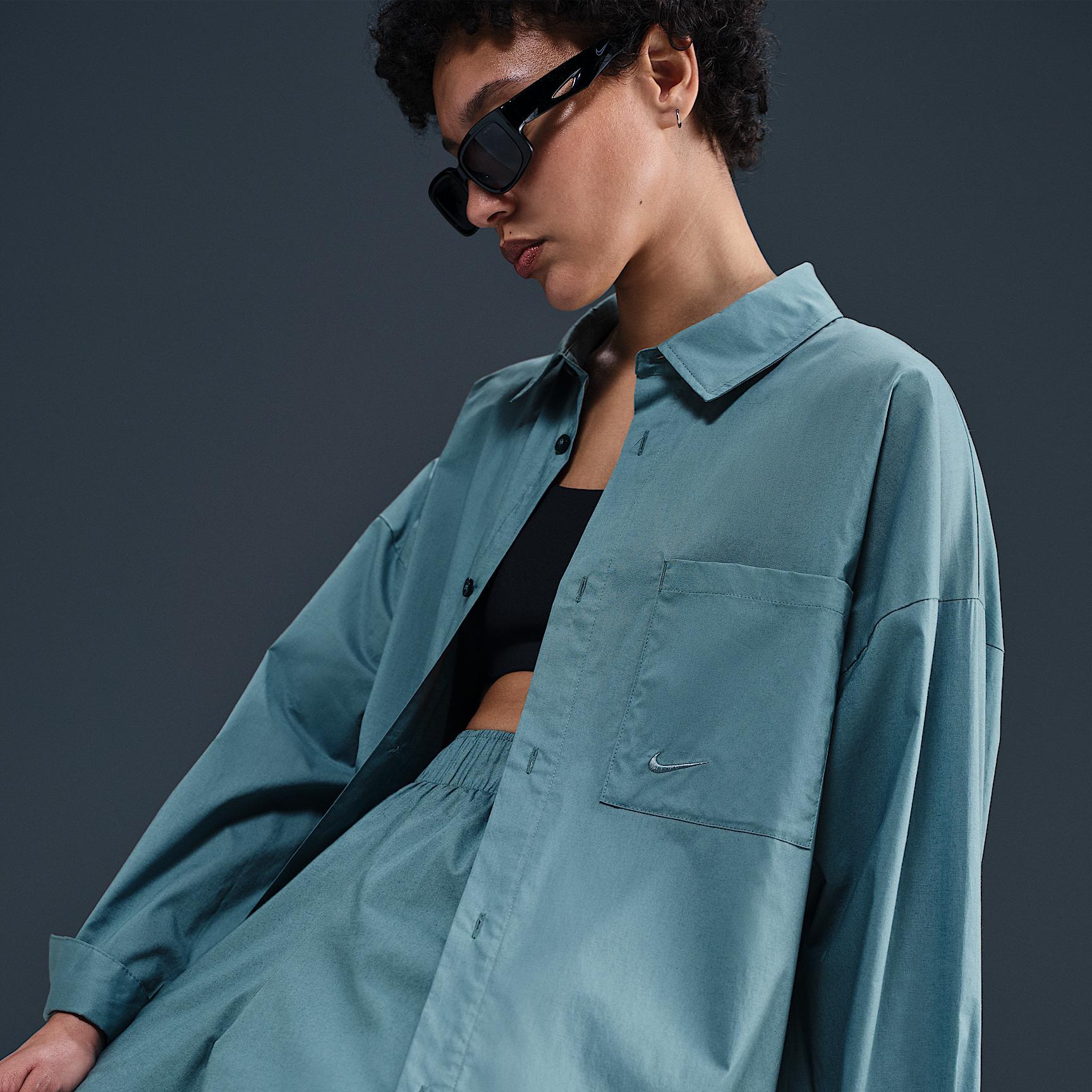 Nike Sportswear Chill Poplin Women's Loose Long-Sleeve Button-Up Top Product Image