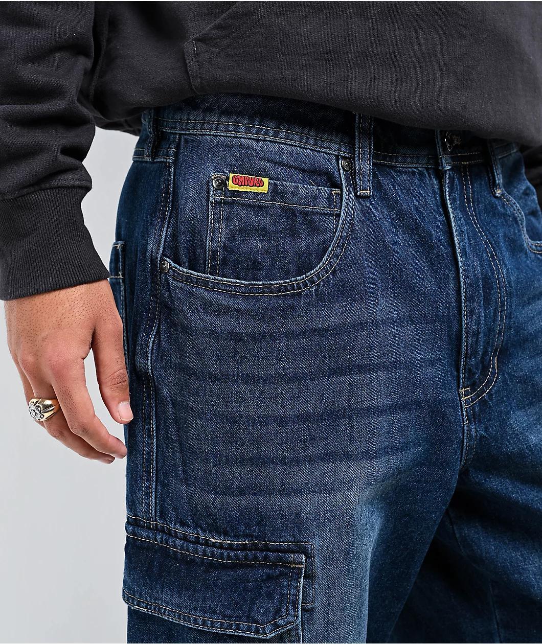 Empyre Blue Zip Off Cargo Denim Skate Jeans Product Image