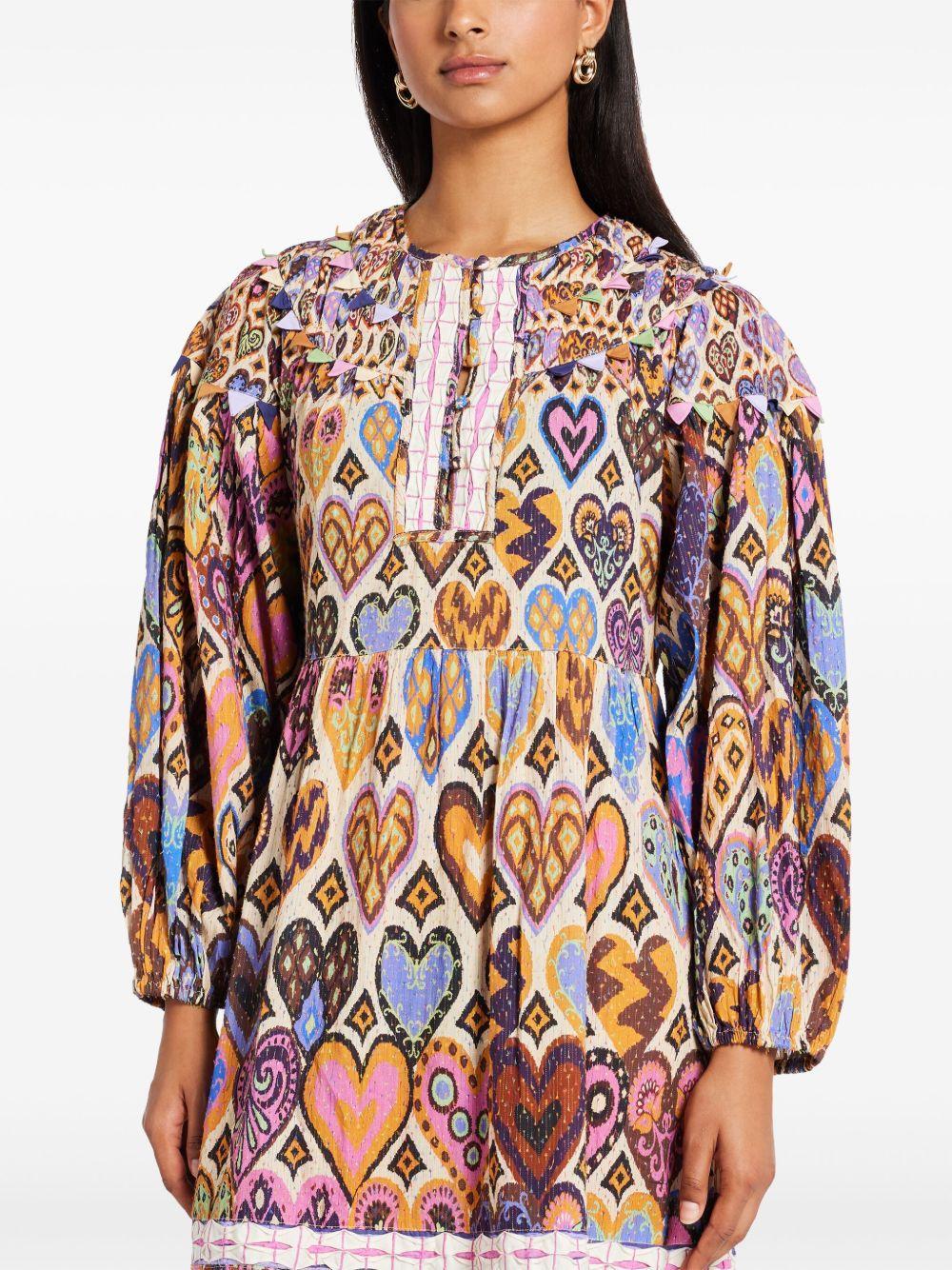 heart-print midi dress Product Image