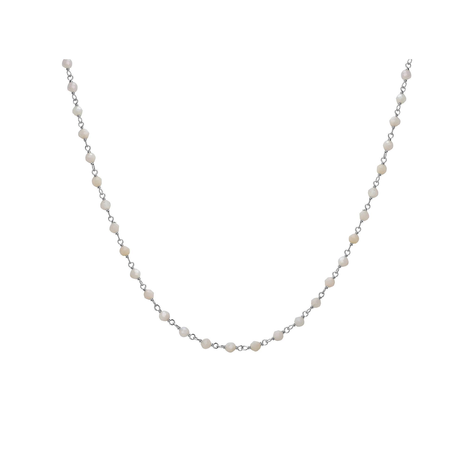 Gemistry Sterling Silver Pink Opal Beaded Station Necklace, Women's, Size: 18", Pink White Product Image