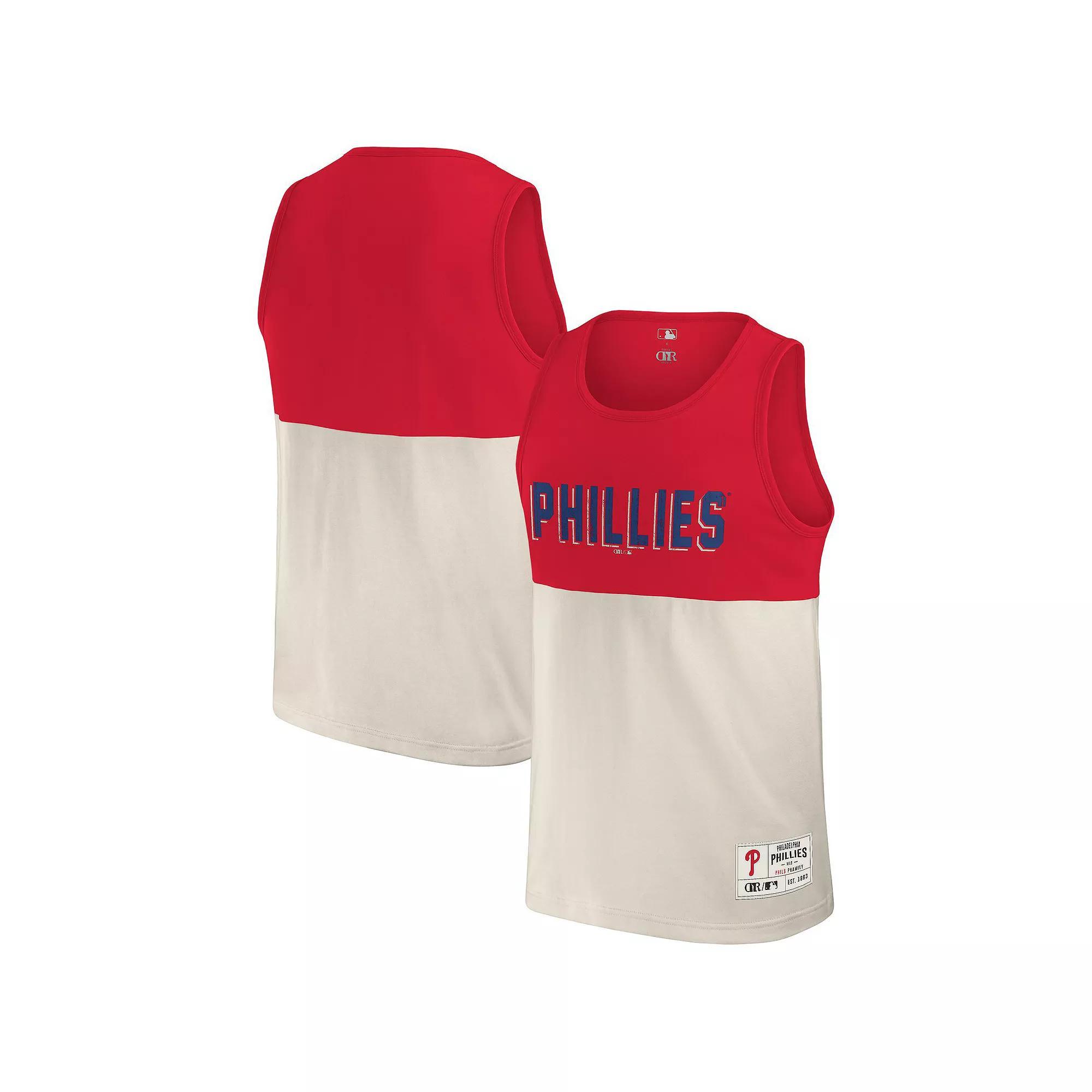Men's Darius Rucker Collection by Fanatics Red Philadelphia Phillies Colorblock Tank Top, Size: Small Product Image