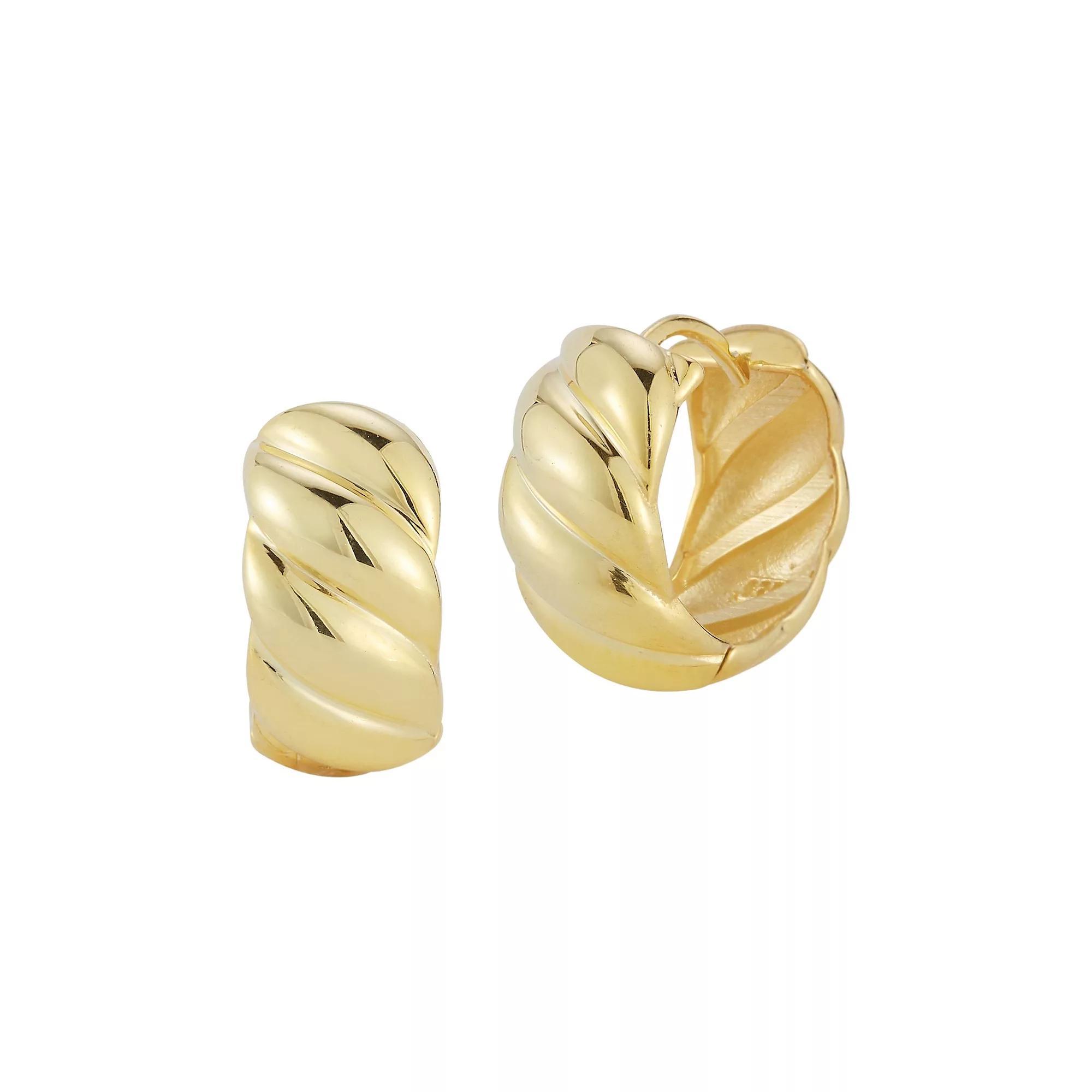 Sunkissed Sterling Sterling Silver Bold Twist Hoop Earrings, Women's, Gold Tone Product Image