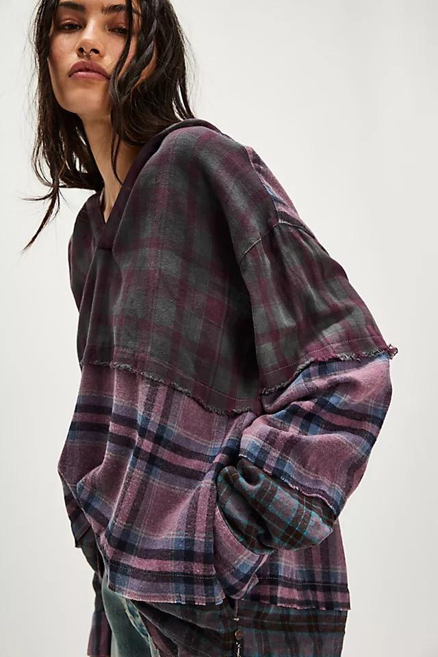 FP x OneTeaspoon Split Flannel Hooded Top Product Image