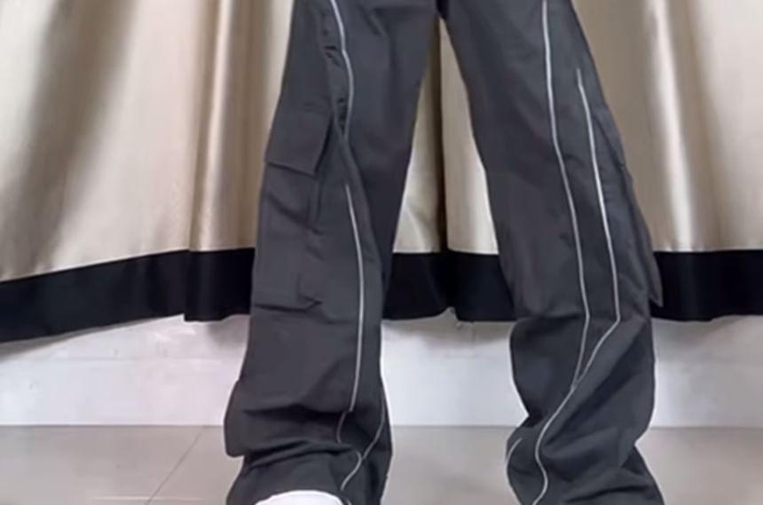 High Waist Loose-Fit Wide-Leg Sweatpants Product Image