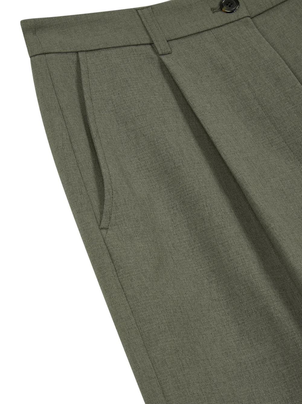 pintuck-detail wide-leg trousers  Product Image