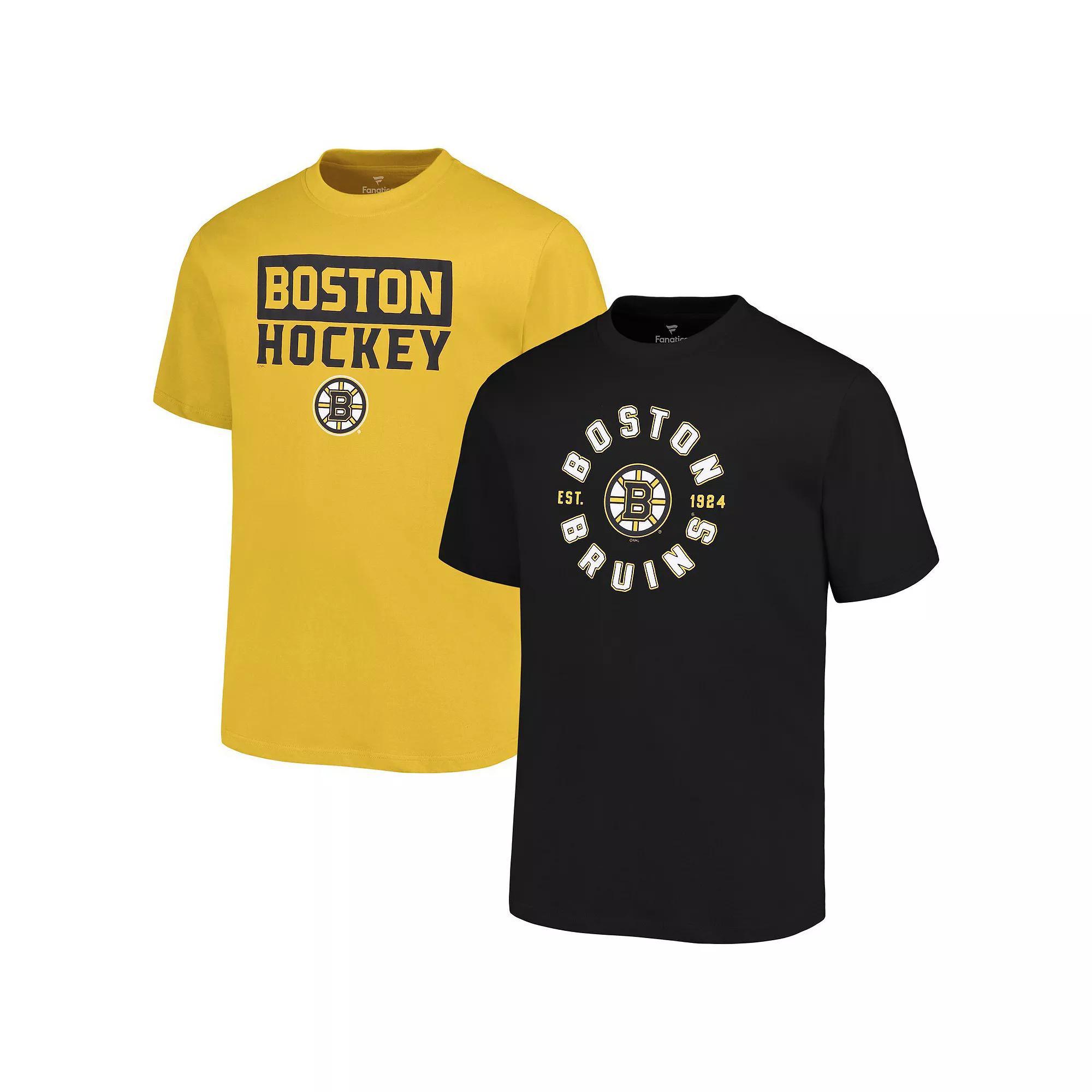 Men's Fanatics Boston Bruins Big & Tall 2-Pack T-Shirt Set, Size: 5XLT, Black Product Image