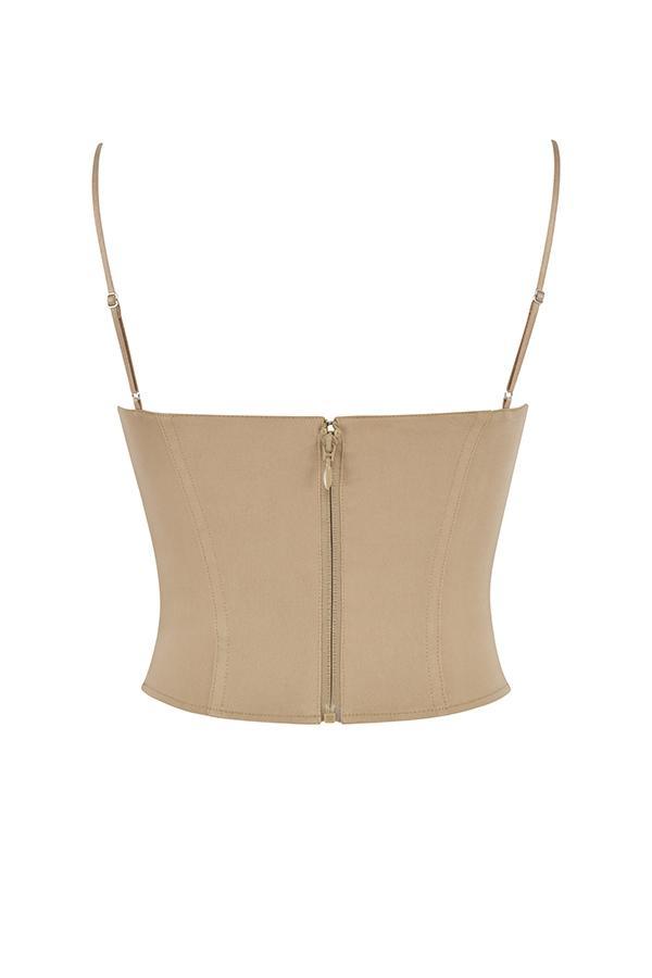 Nisha  beige sculpting mini skirt Product Image