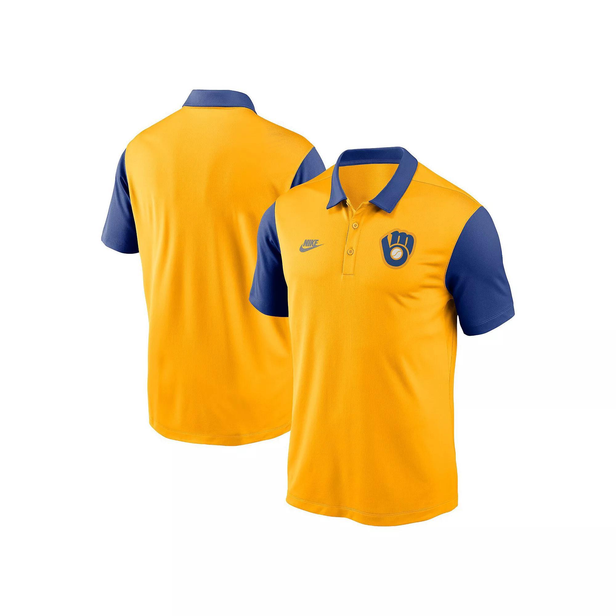 Men's Nike Gold Milwaukee Brewers Franchise Cooperstown Collection Polo, Size: Medium Product Image