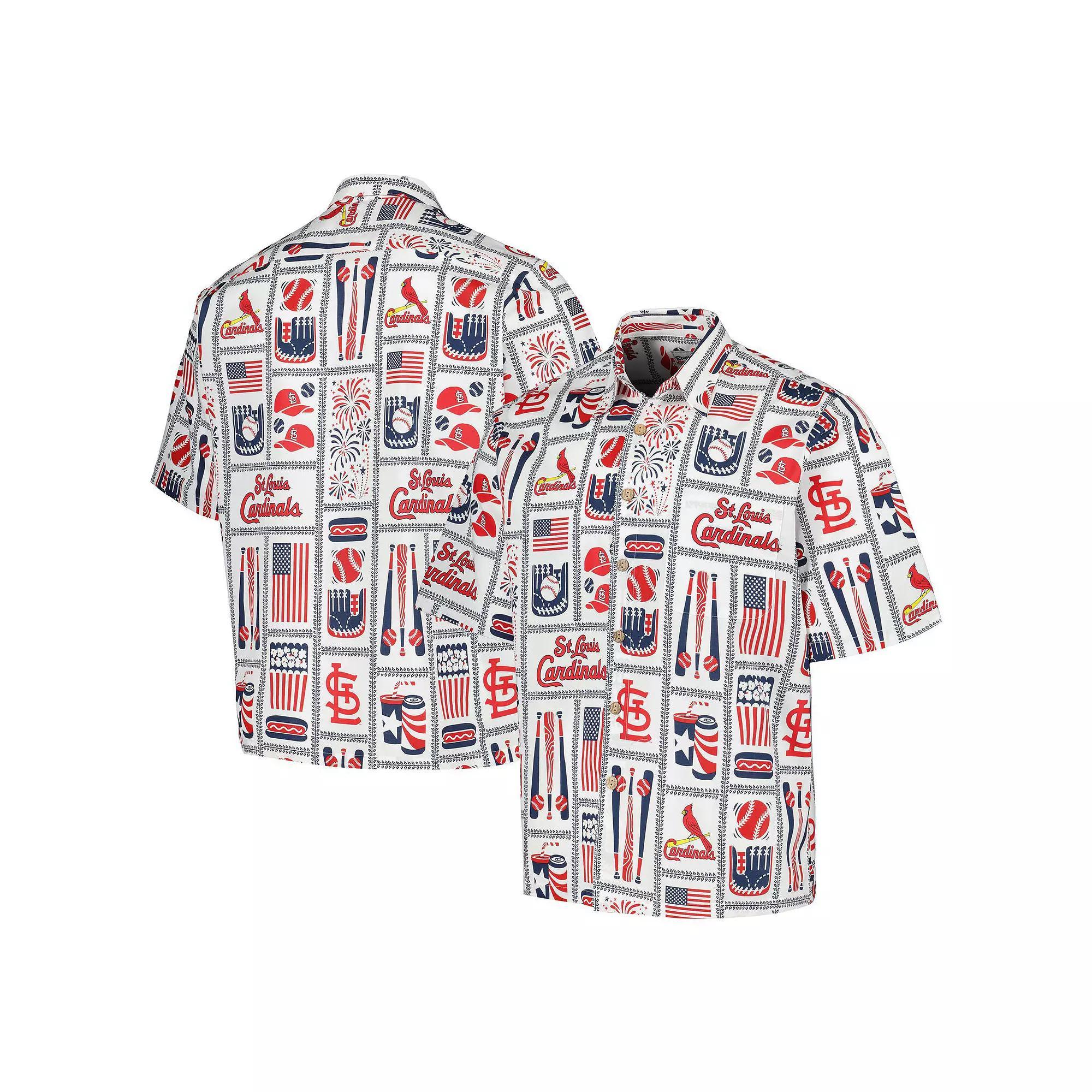 Men's Reyn Spooner White St. Louis Cardinals Americana Button-Up Shirt, Size: Medium Product Image