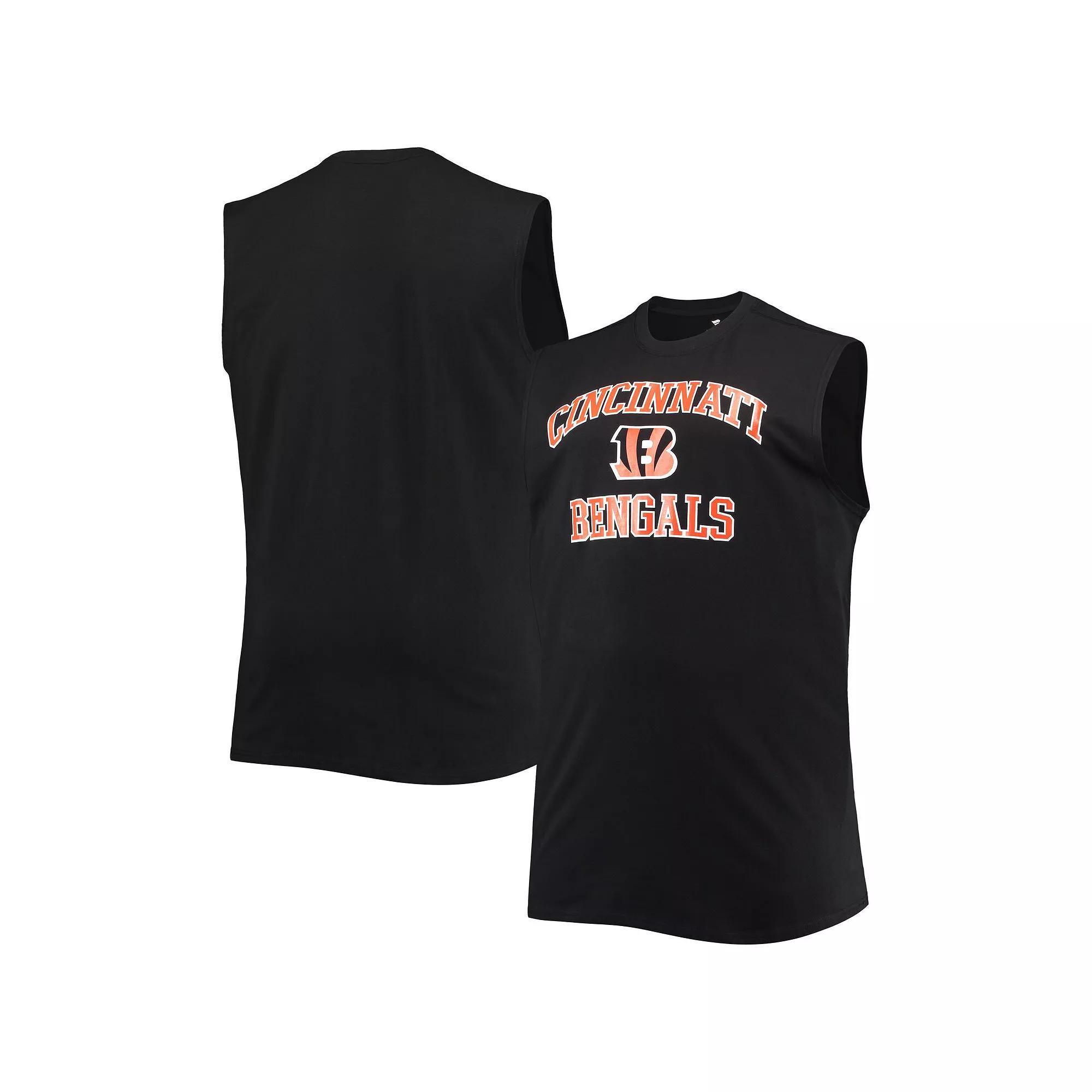 Men's Black Cincinnati Bengals Big & Tall Muscle Tank Top, Size: 4XLT Product Image