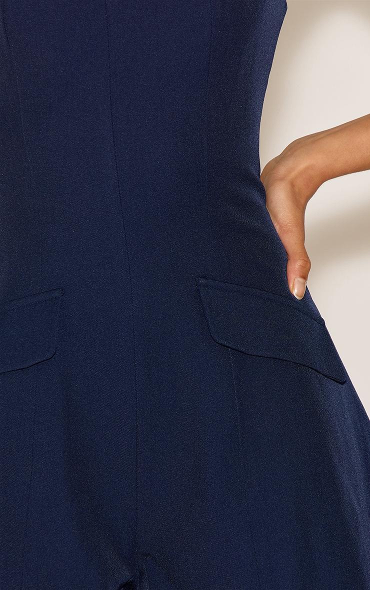  Navy Woven Pocket Detail Romper Product Image