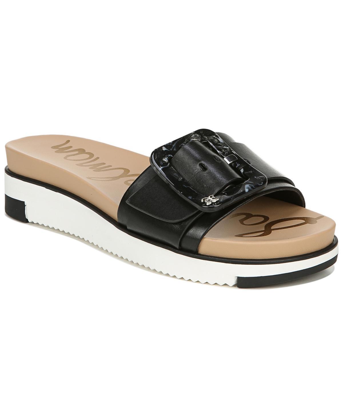 Sam Edelman Ariane Raffia Tortoise Buckle Detail Platform Slides Product Image