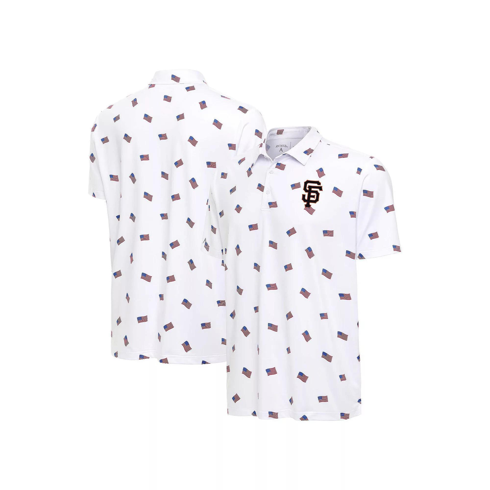 Men's Antigua White San Francisco Giants  Americana Polo, Size: 2XL Product Image