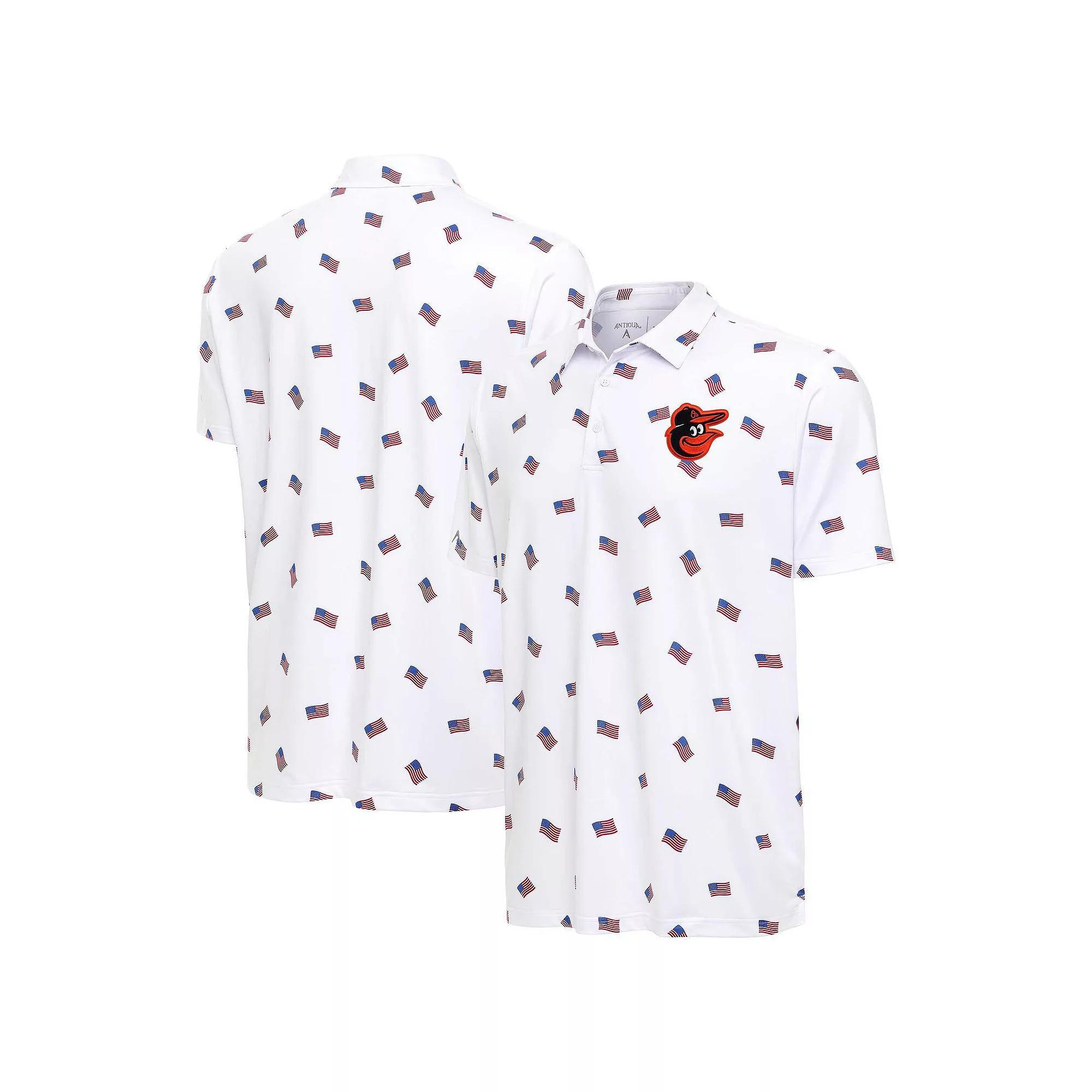 Men's Antigua White Baltimore Orioles  Americana Polo, Size: XL Product Image