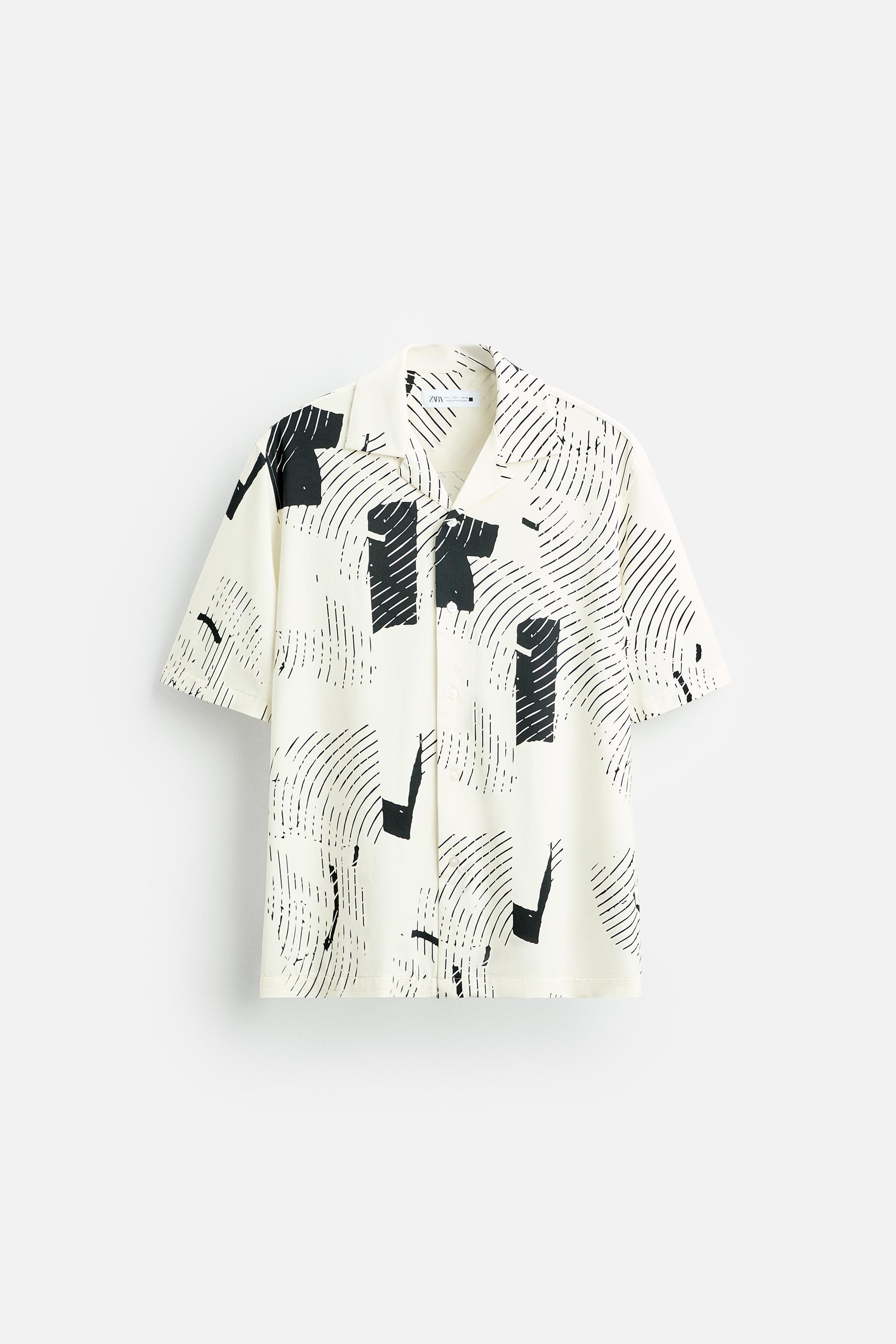 ABSTRACT PRINT STRETCH SHIRT Product Image