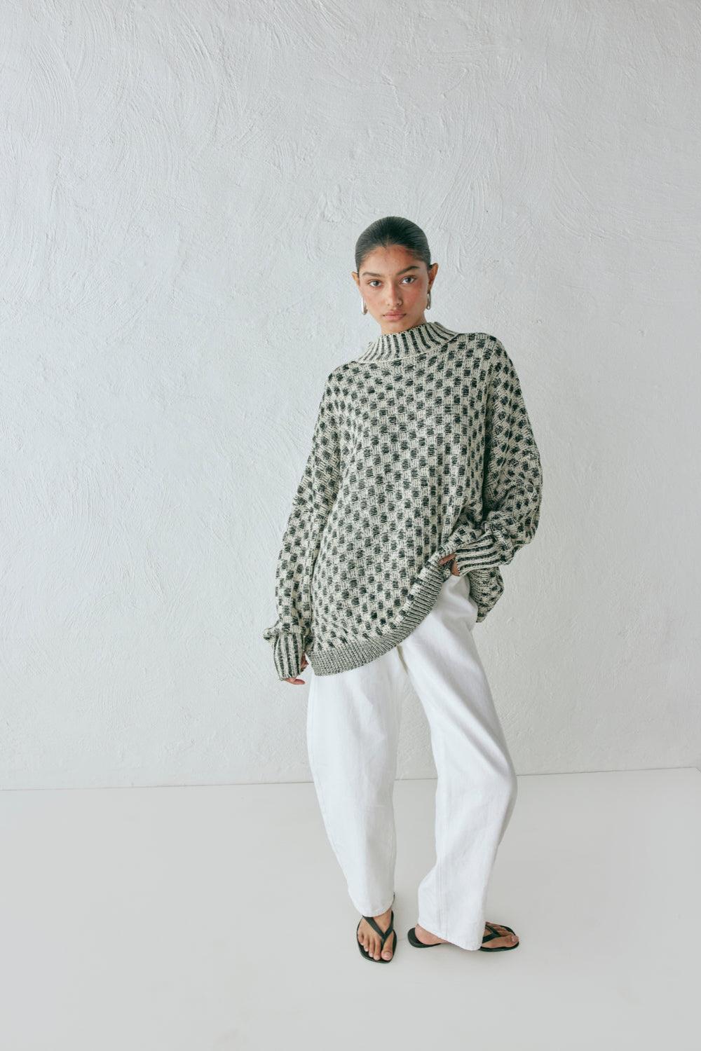 Sam Knit Jumper Check Product Image