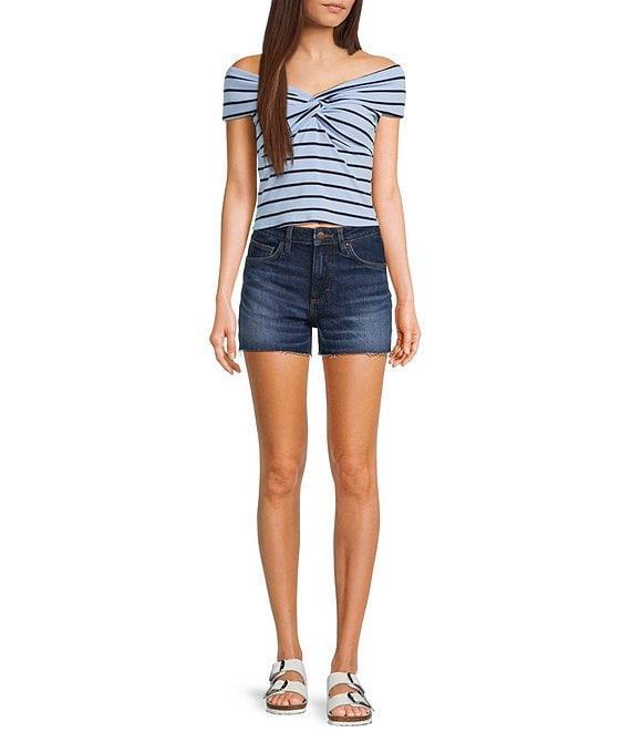 Originality Off-The-Shoulder Striped Twist Front Top Product Image
