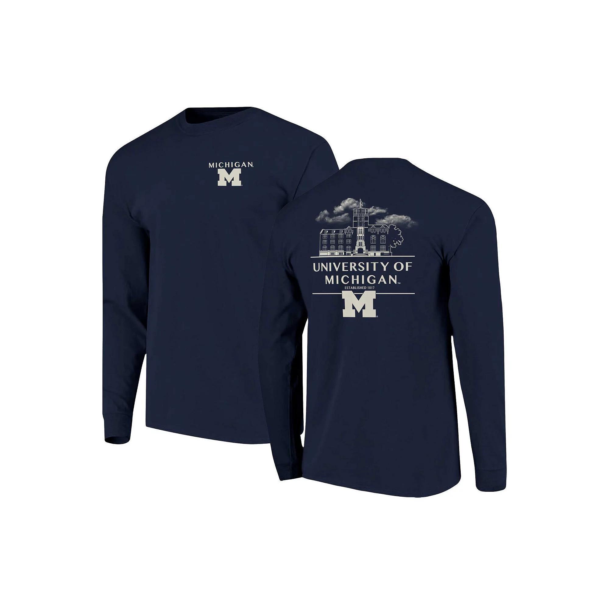 Men's Navy Michigan Wolverines Comfort Colors Campus Nights Long Sleeve T-Shirt, Size: Small, Blue Product Image