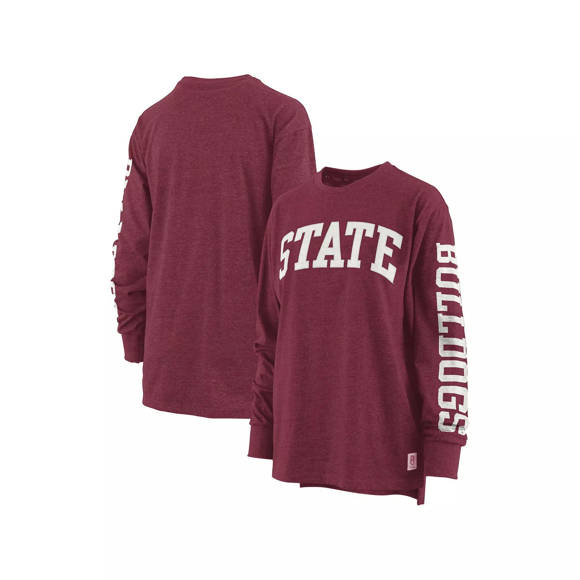 Women's Pressbox Maroon Mississippi State Bulldogs Two-Hit Canyon Long Sleeve T-Shirt, Size: Small, Mst Red Product Image