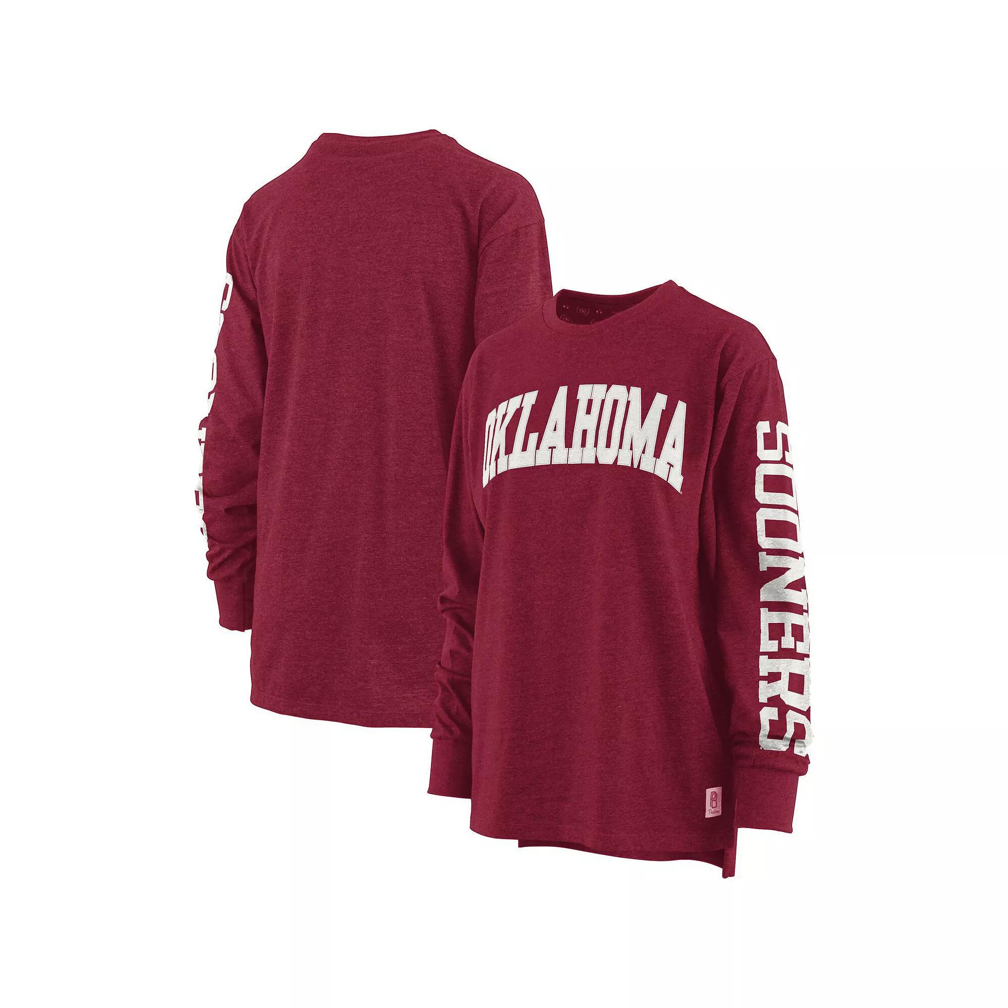 Women's Pressbox Crimson Oklahoma Sooners Plus Size Two-Hit Canyon Long Sleeve T-Shirt, Size: 3XL, Red Product Image