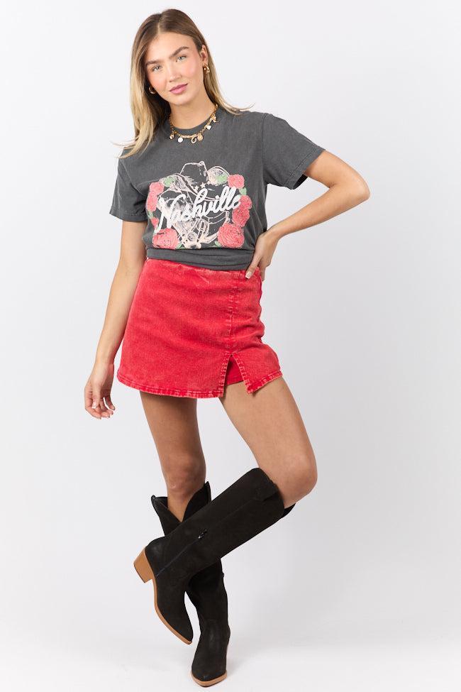 Nashville Vintage Rose Dark Grey Graphic Tee Product Image