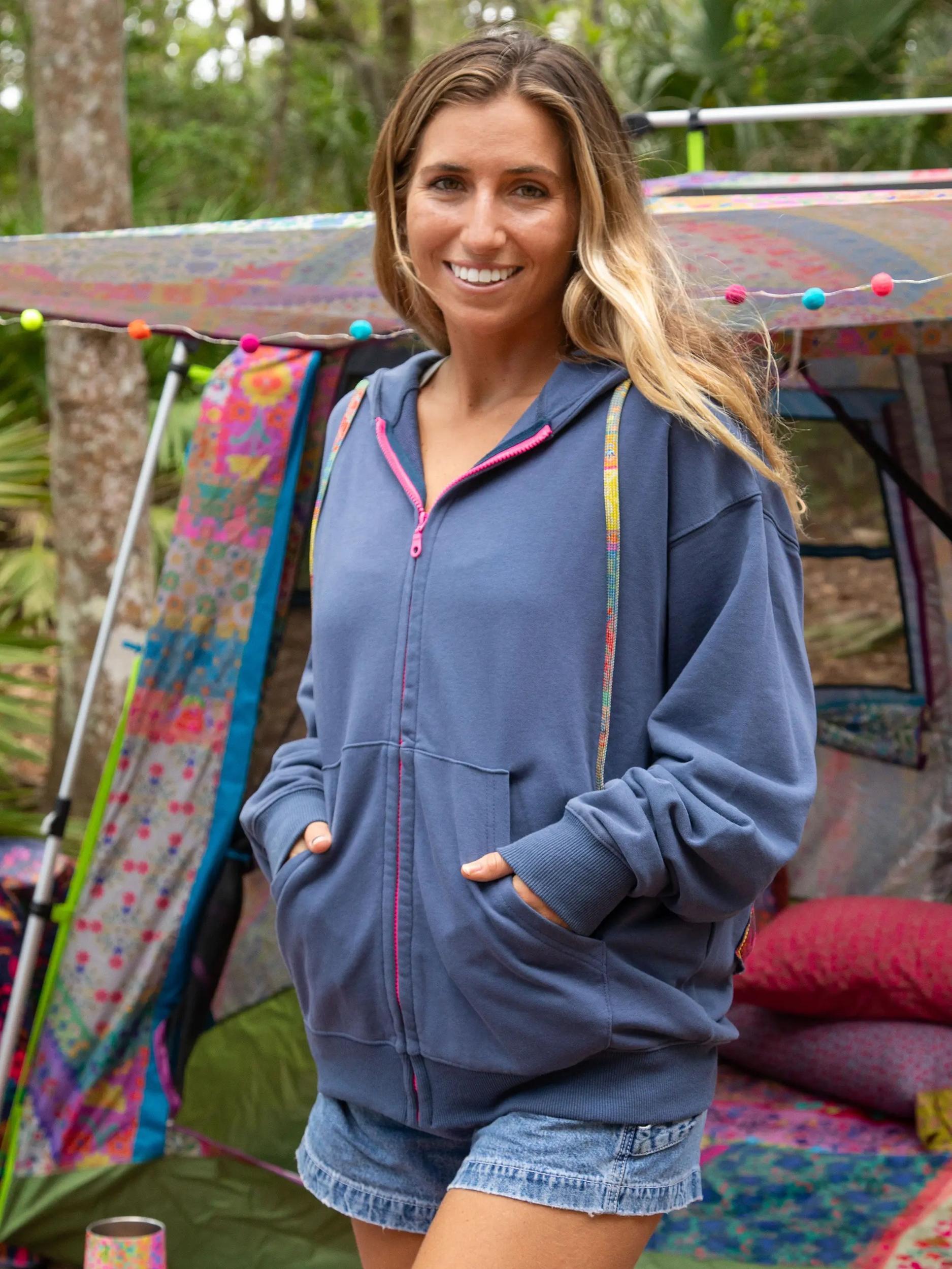Applique Zip-Up Hoodie Product Image