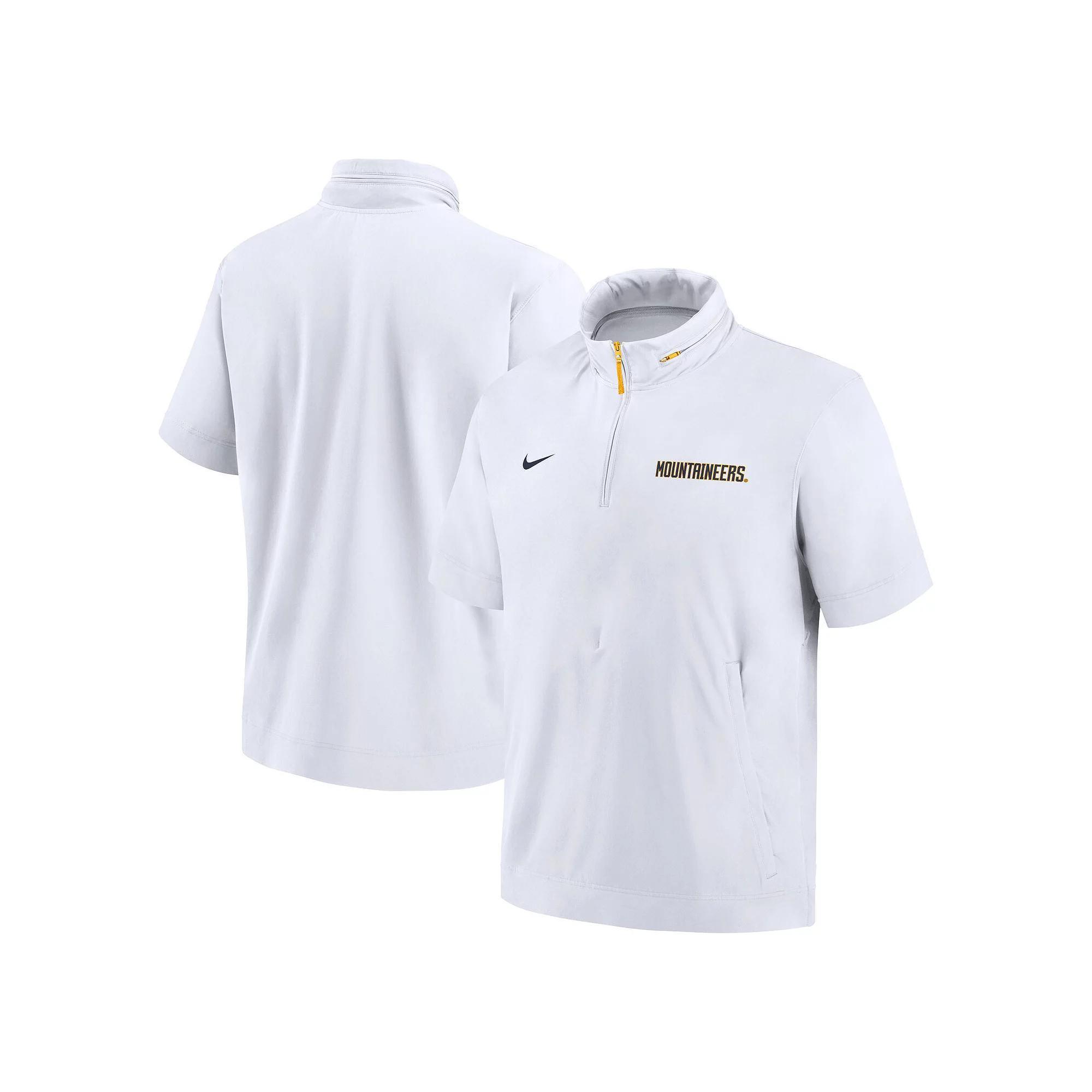 Men's Nike White Clemson Tigers 2024 Sideline Coach Short Sleeve Half-Zip Hoodie Jacket, Size: Medium Product Image