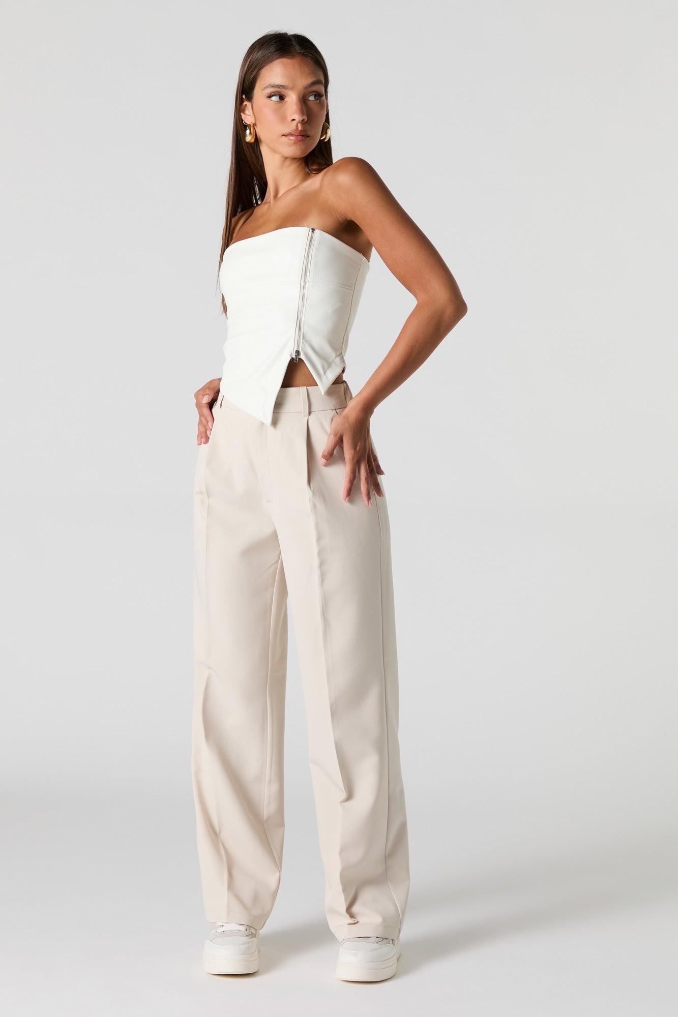 Pleated Wide Leg Dress Pant Female Product Image