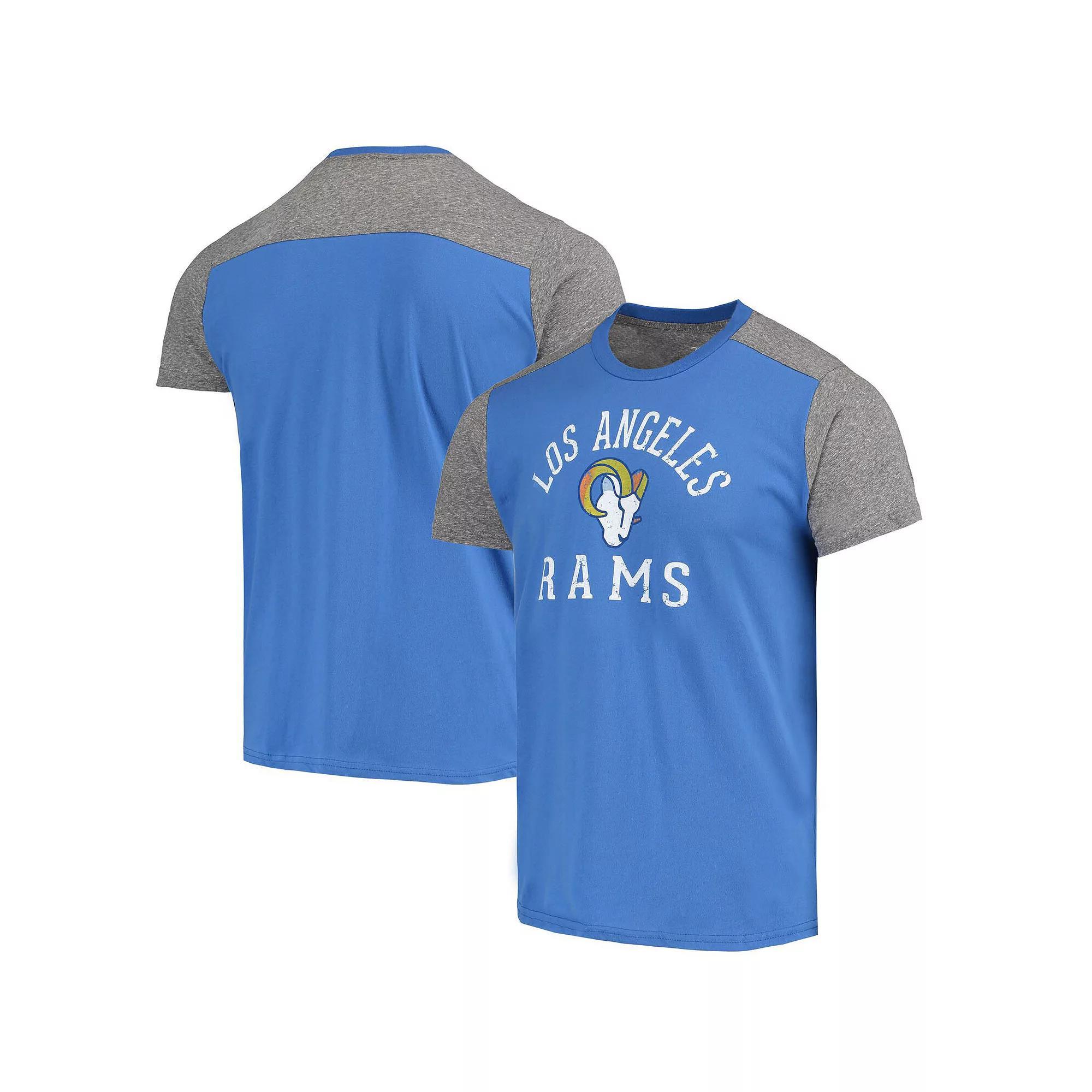 Men's Majestic Threads Royal/Gray Los Angeles Rams Field Goal Slub T-Shirt, Size: Large, Blue Product Image