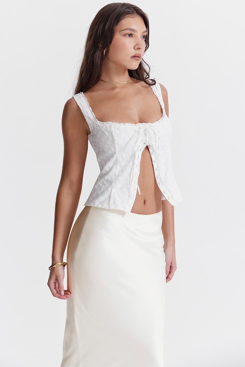 Juana  white broderie anglaise top - sale Product Image