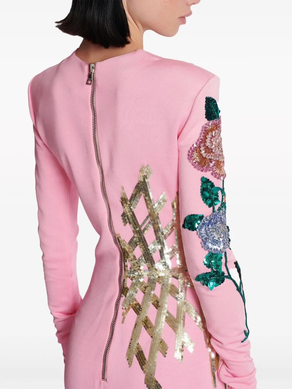 long-sleeved sequinned minidress Product Image