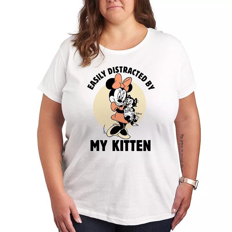 Disneys Minnie Mouse Plus Distracted By Kittens Graphic Tee, Womens Product Image