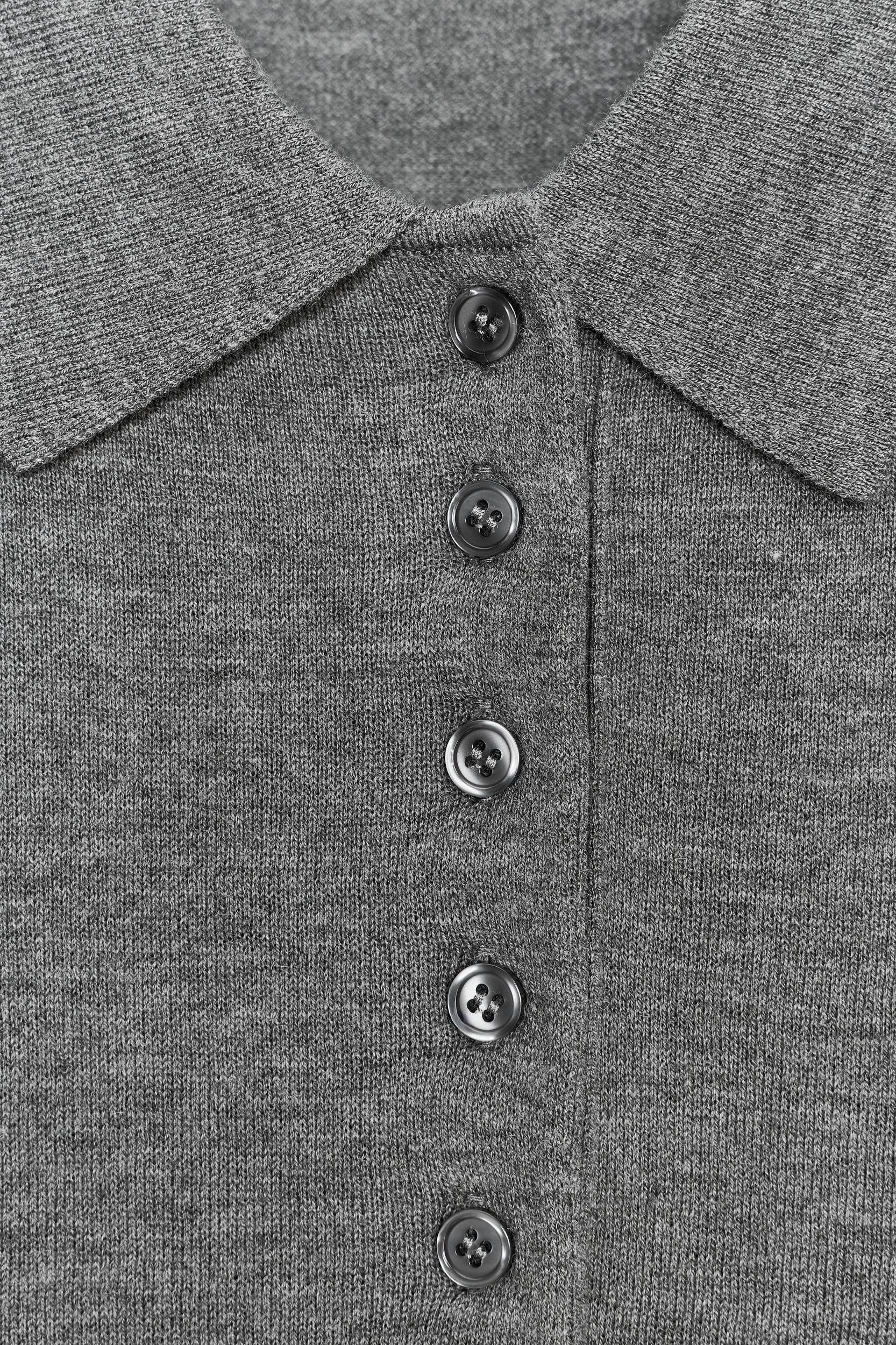 PLAIN KNIT POLO SWEATER Product Image