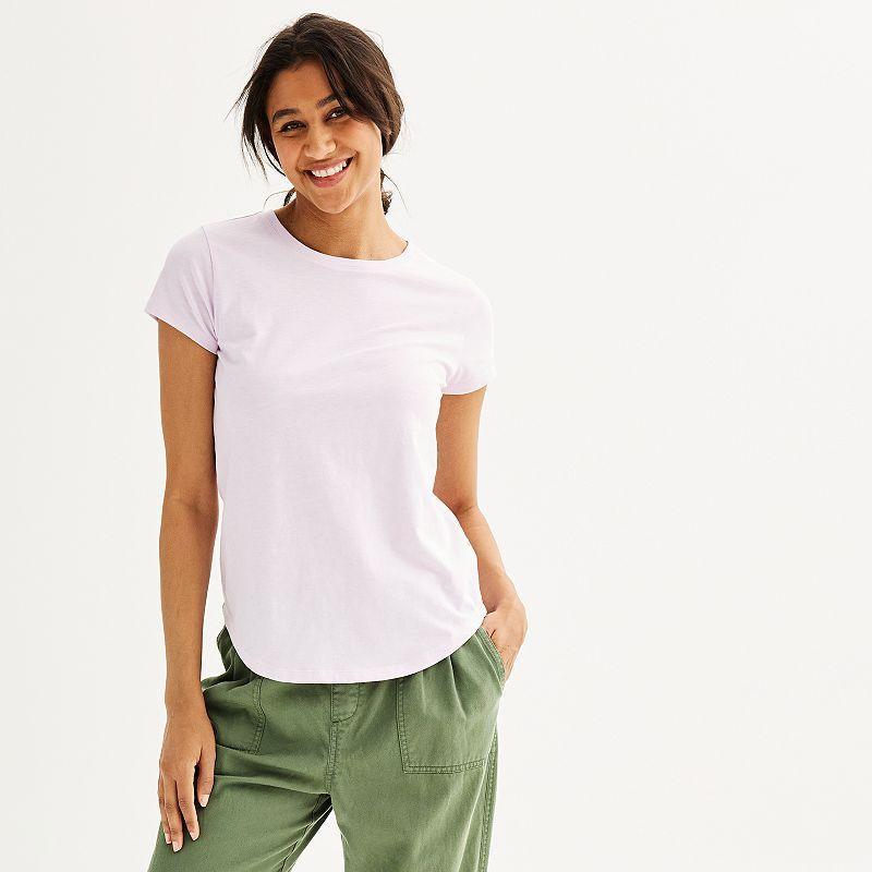Women's Sonoma Goods For Life® Short-Sleeve Crew Tee, Size: Medium, Pitch Black Product Image