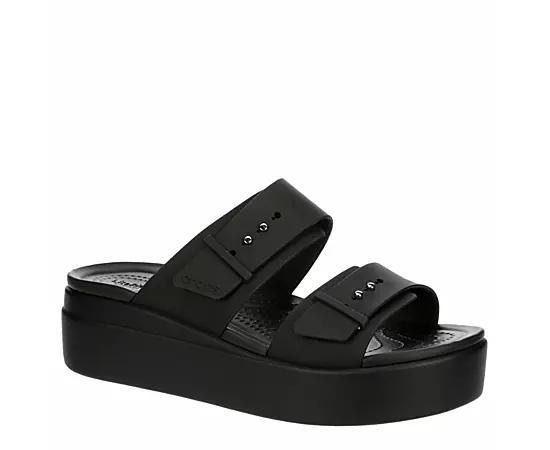 Crocs Brooklyn Women's Wedge Sandals, Size: 11, Black Product Image