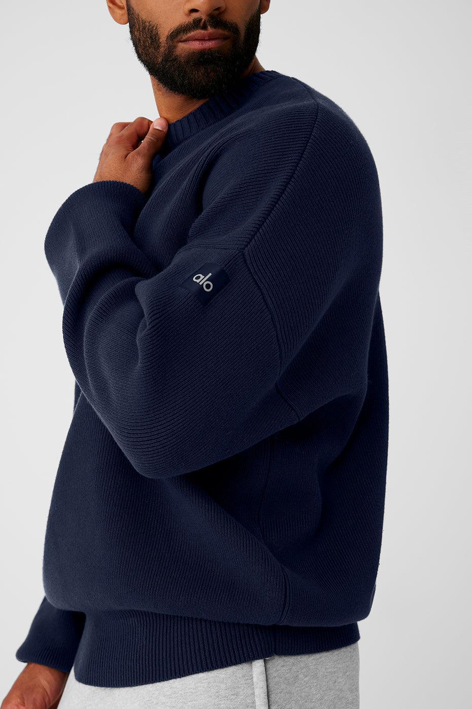 Scholar Crew Neck Sweater - Navy Male Product Image
