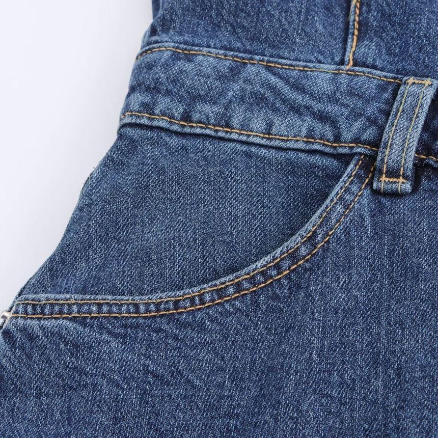 Sleeveless Denim Midi A-Line Dress Product Image