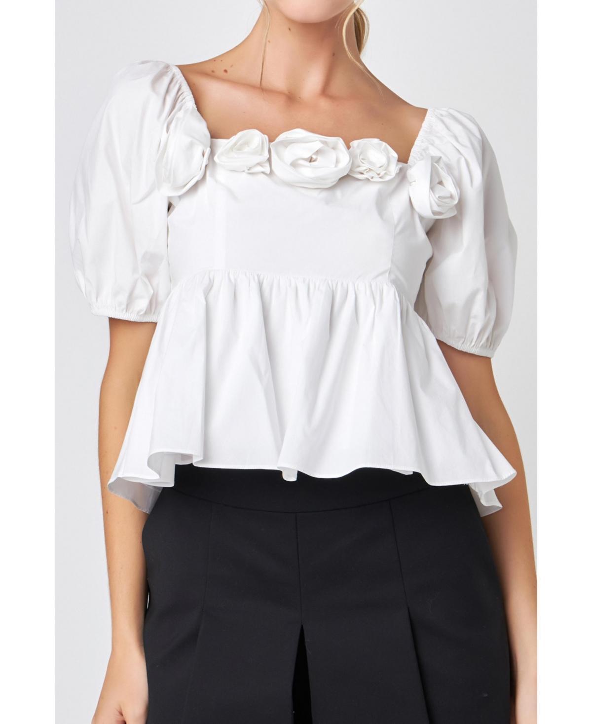 English Factory Poplin Corsage Top Women's Clothing Product Image