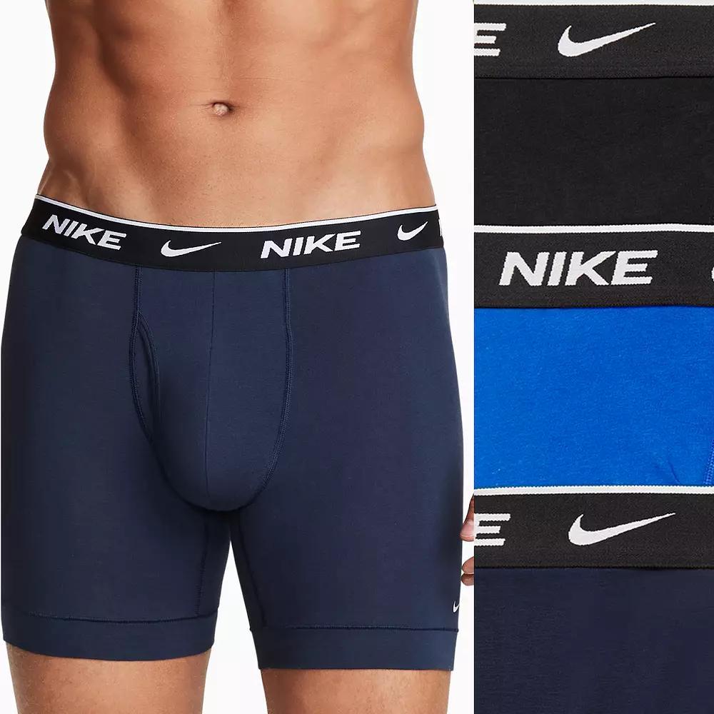 Men's Nike Dri-FIT Essential 3-pack Stretch Boxer Briefs, Size: XXL, Navy Blue Black Product Image