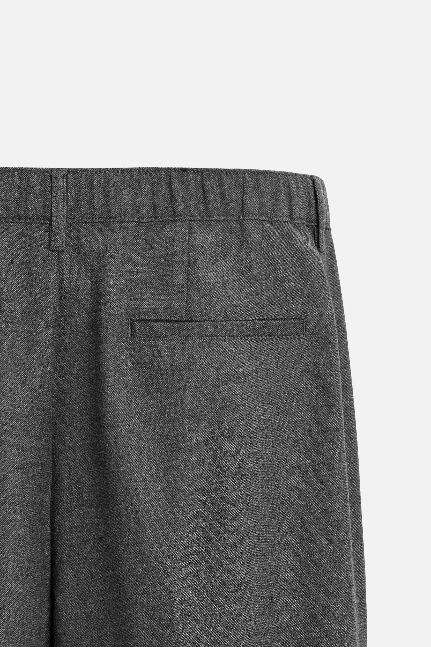 FLANNEL BLEND PLEATED PANTS Product Image