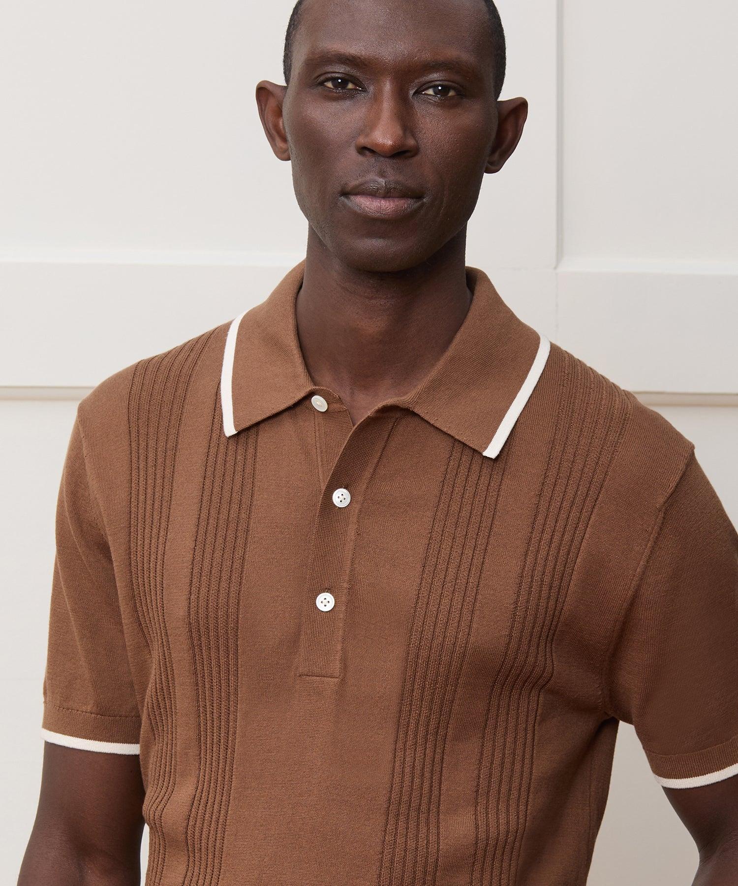 Silk-Cotton Tipped Sweater Polo Product Image