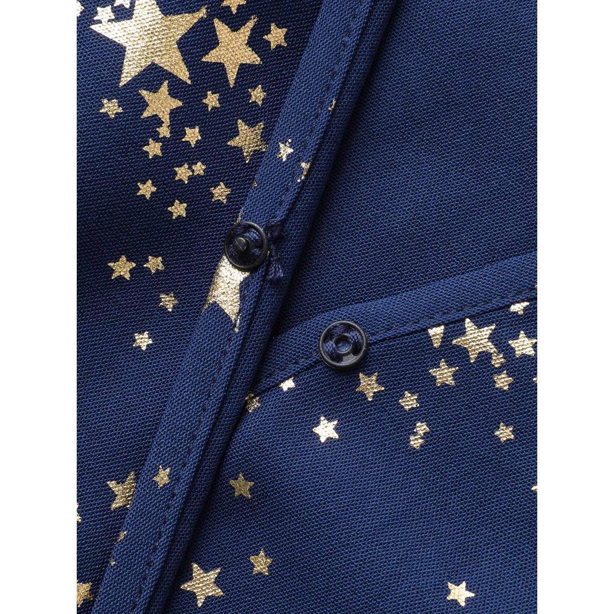 Plus Size Starry Sequins Ruffled Hem Midi Dress Navy Women V-neck Short sleeve Curvy BloomChic 30/6X Product Image