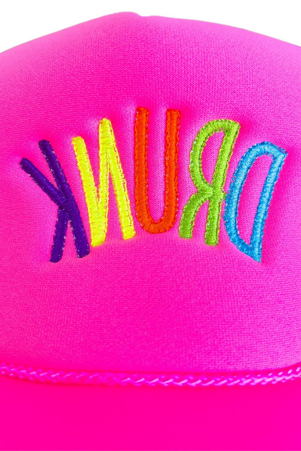 "Drunk" Embroidered Trucker Hat Product Image