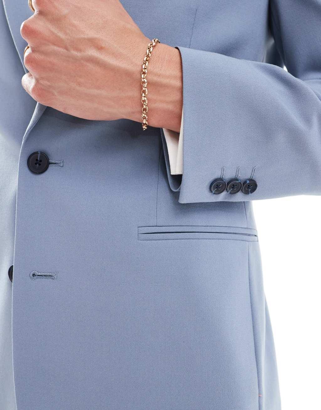 ASOS DESIGN skinny suit jacket in blue Product Image