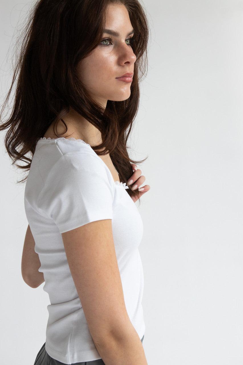 Square Neck Bow Tee Product Image