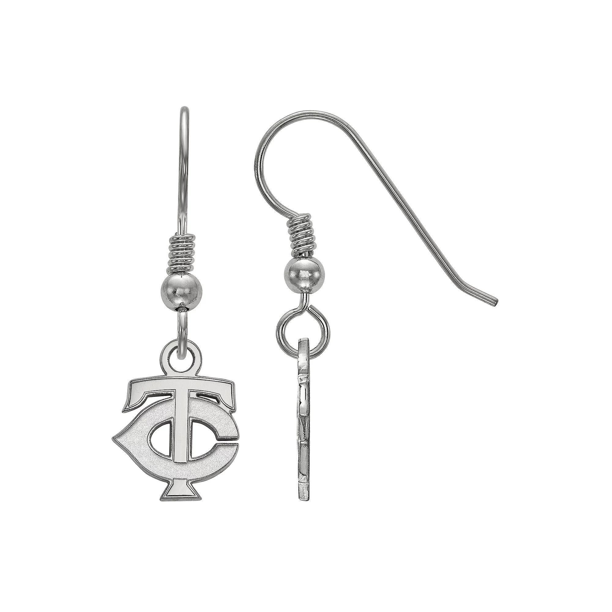 LogoArt Sterling Silver Minnesota Twins Extra-Small Dangle Earrings, Women's, Size: 30MM Product Image